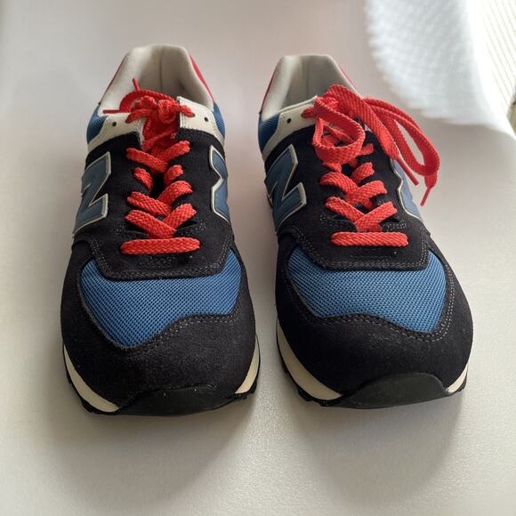 New Balance 574 Sneakers Men’s 10.5 Women’s 12 Phantom Blue/Blast Red Classic - Picture 16 of 16
